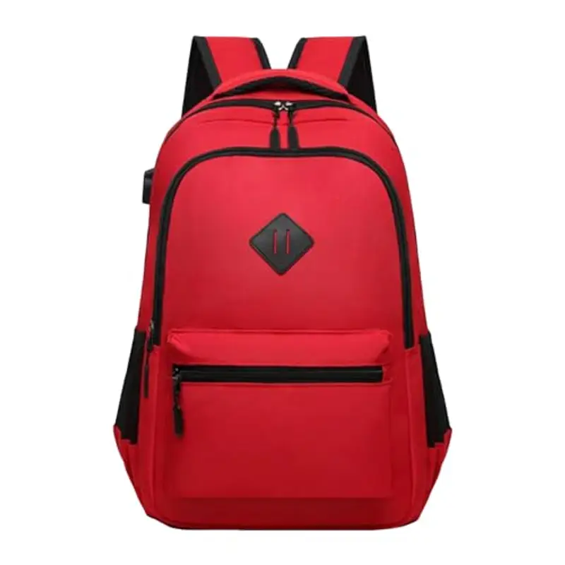 Zaino uomo donna zaino lavoro grande capacità zaino pc portatile 15 6 pollici impermeabile per scuola università viaggio business multifunzione coppia elegante per pendolari (Red, 30x18x45cm) miniatura 2