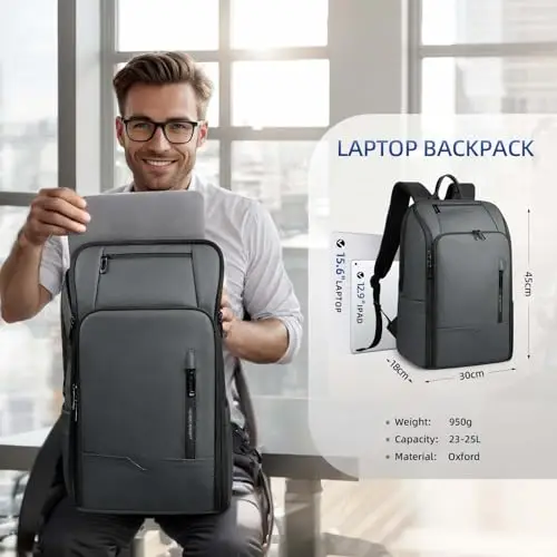 Zaino Uomo Elegante per Laptop da 16 pollici con Porta USB Bagaglio a Mano Zaino Porta pc Impermeabile Grande Capacità miniatura 2
