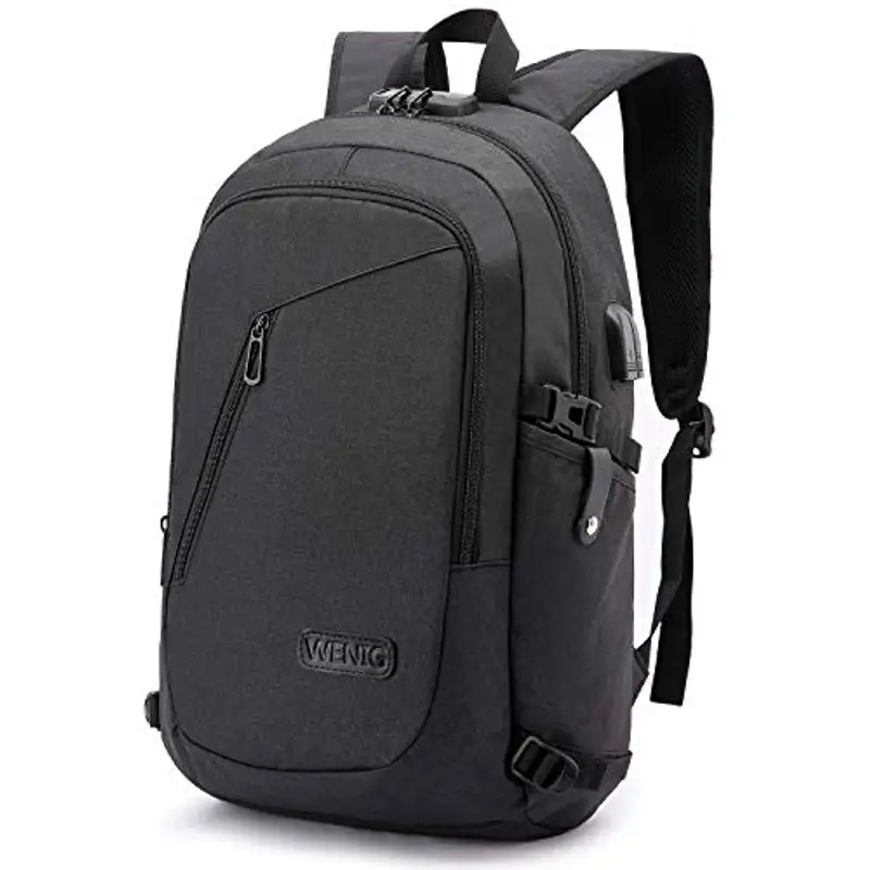 Zaino Uomo Zaino Antifurto Zaino Per PC Portatile,Zaino per Laptop,Zaino Porta PC Impermeabile,Zaino per Computer Portatile 15.6 Pollici con Caricatore USB,Zaino Lavoro Uomo per Scuola Viaggio,Nero