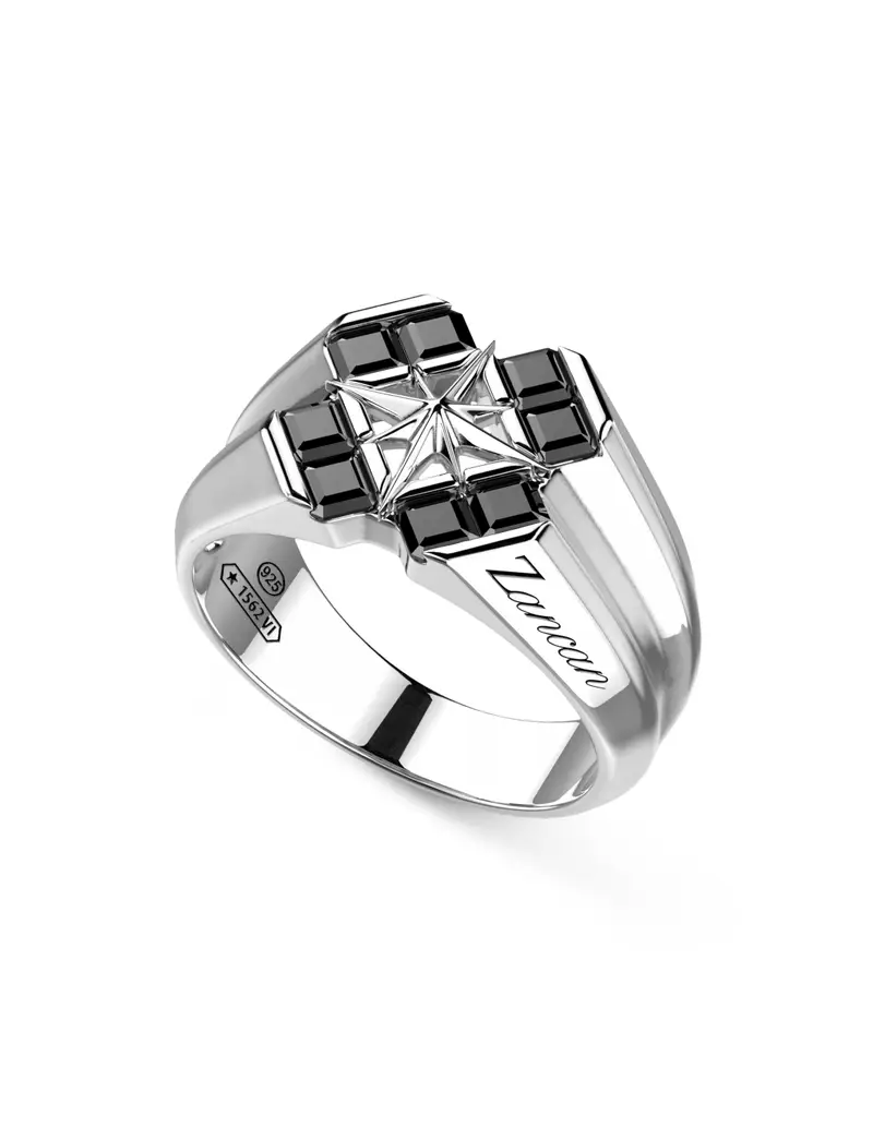 Anello ZANCAN Uomo in argento 925 ESA093-NE Misura 23