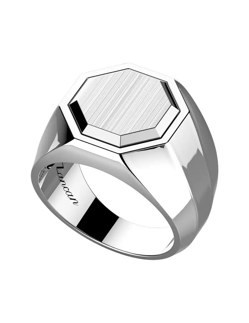 Anello ZANCAN Uomo in argento 925 EXA233 forma esagonale Misura 23