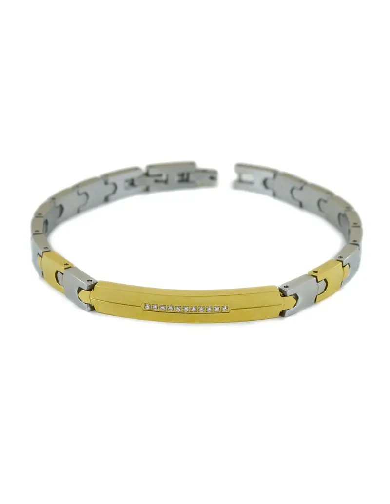 Bracciale ZANCAN Uomo in acciaio e pvd dorato EHB398
