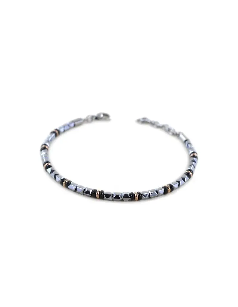 Bracciale ZANCAN Uomo in Acciaio e PVD nero e rosato EHB090