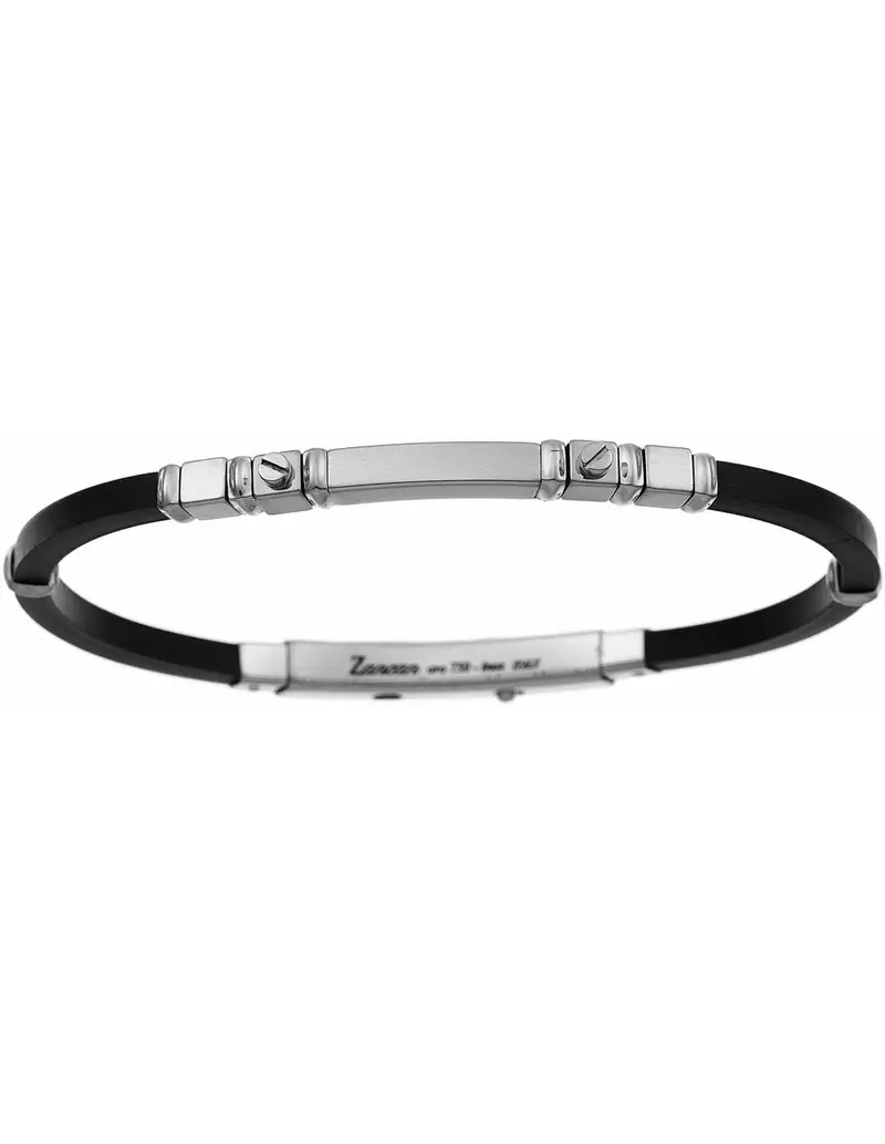 Bracciale ZANCAN UOMO in Argento e Silicone ESB029B-N