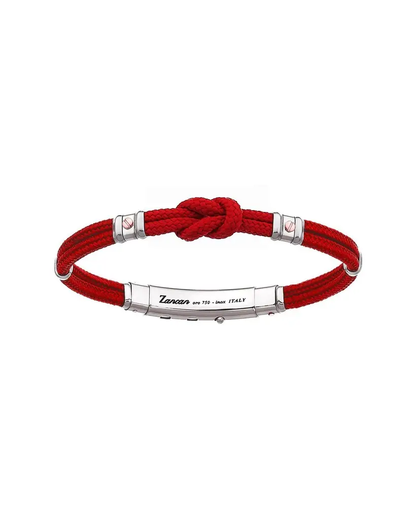 Bracciale ZANCAN Uomo in kevlar con nodo nautico e viti in oro rosa EXB475MR-RO Rosso