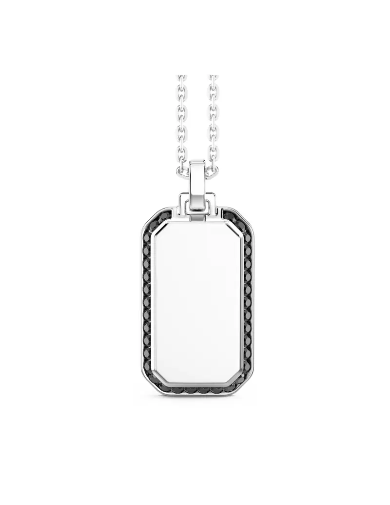 Collana ZANCAN Uomo in Argento 925 e Spinello nero ESC117 Targa
