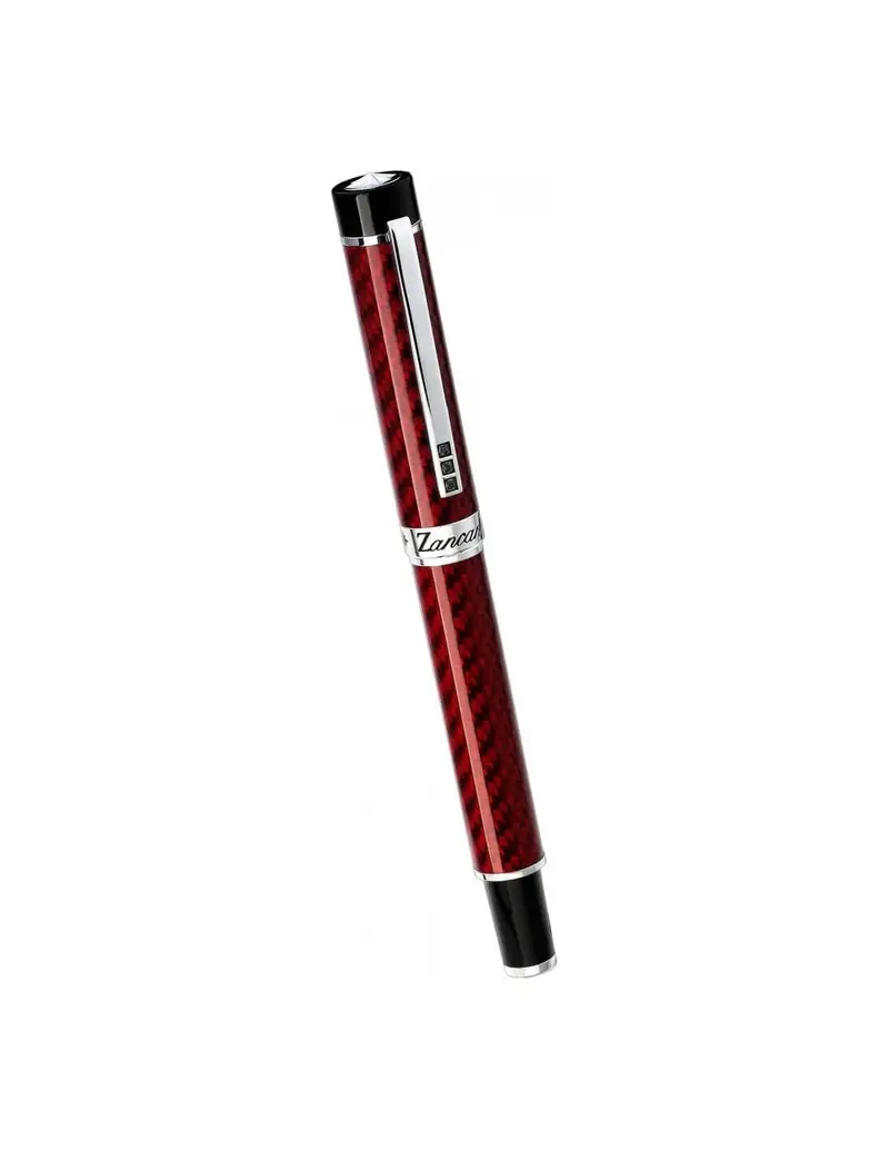 Penna ZANCAN in Fibra di Carbonio con spinelli neri HPN002-R Rosa dei Venti
