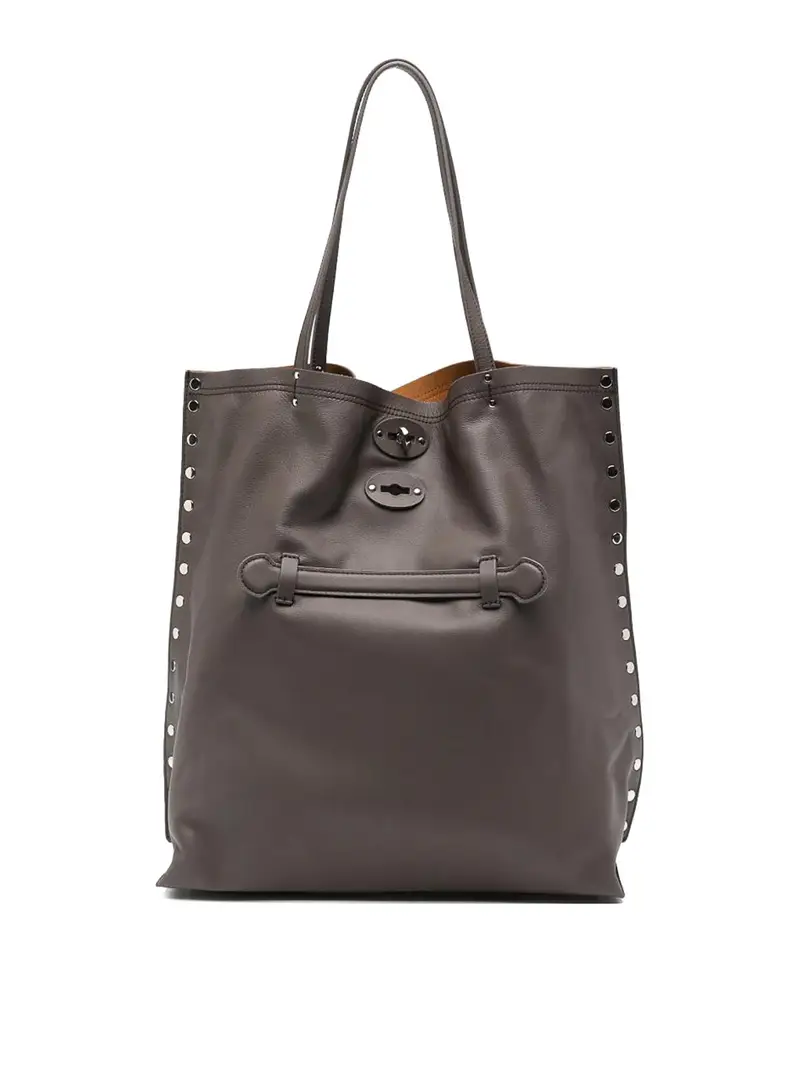 Borsa a mano media in pelle Aspasso Saeta Marrone