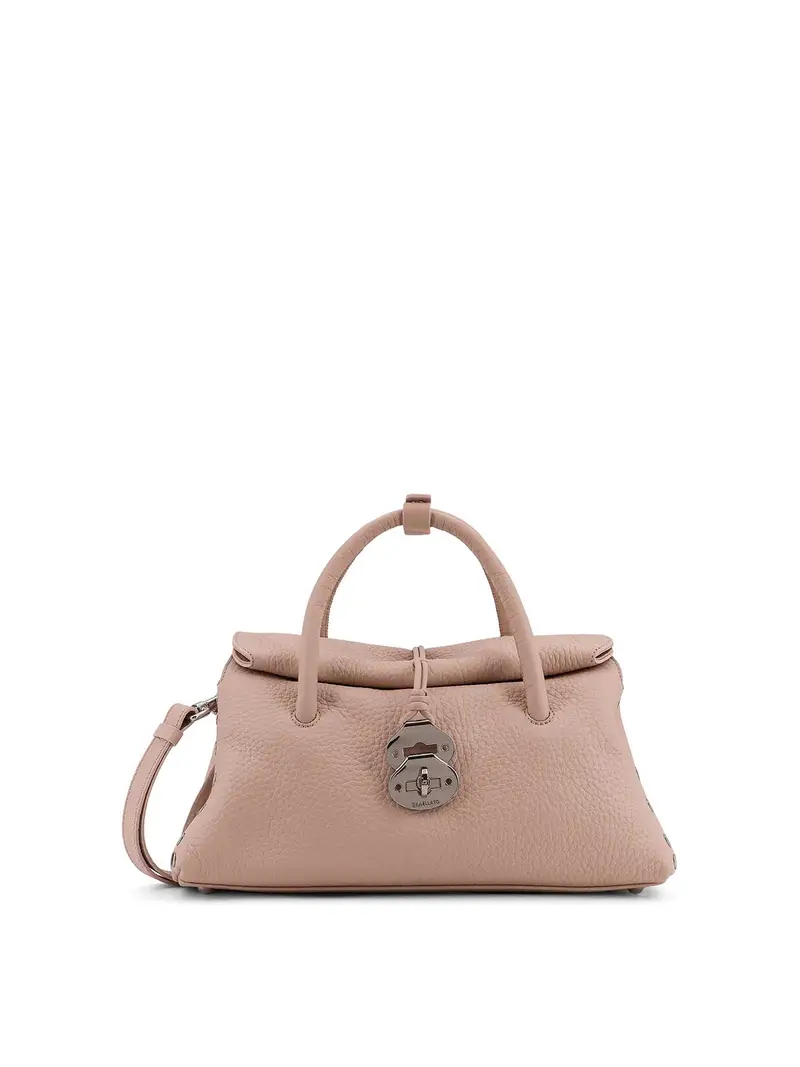 Borsa Dotta Small In Pelle Martellata Color Carne E Neutri