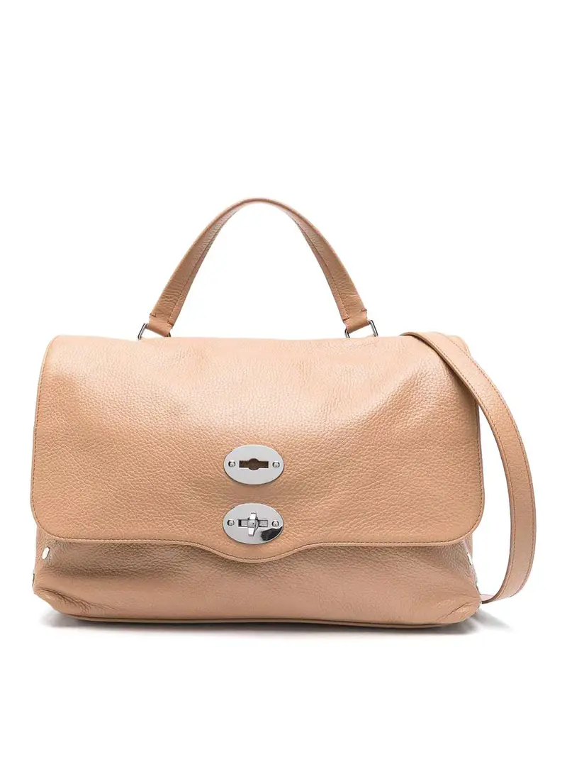 Borsa per la pelle medio di Posina Daily Marrone Chiaro