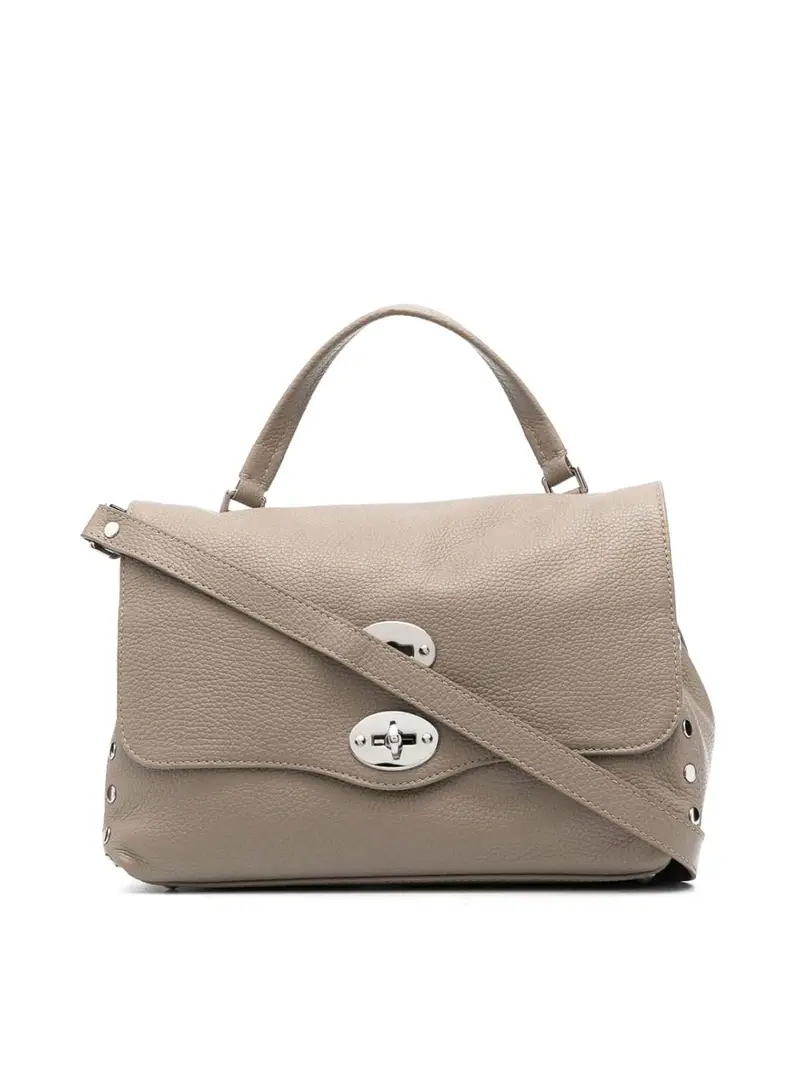 Borsa quotidiana in pelle di Postina Grigio Chiaro