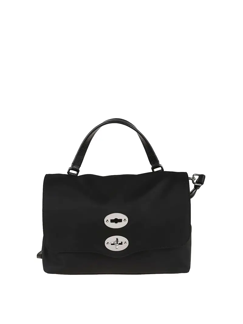 Tote bag in nero con spalla staccabile
