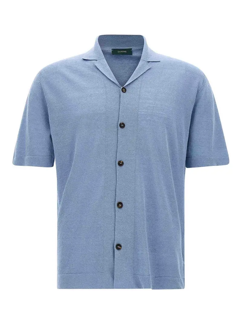 Camicia a maniche corte Azzurro
