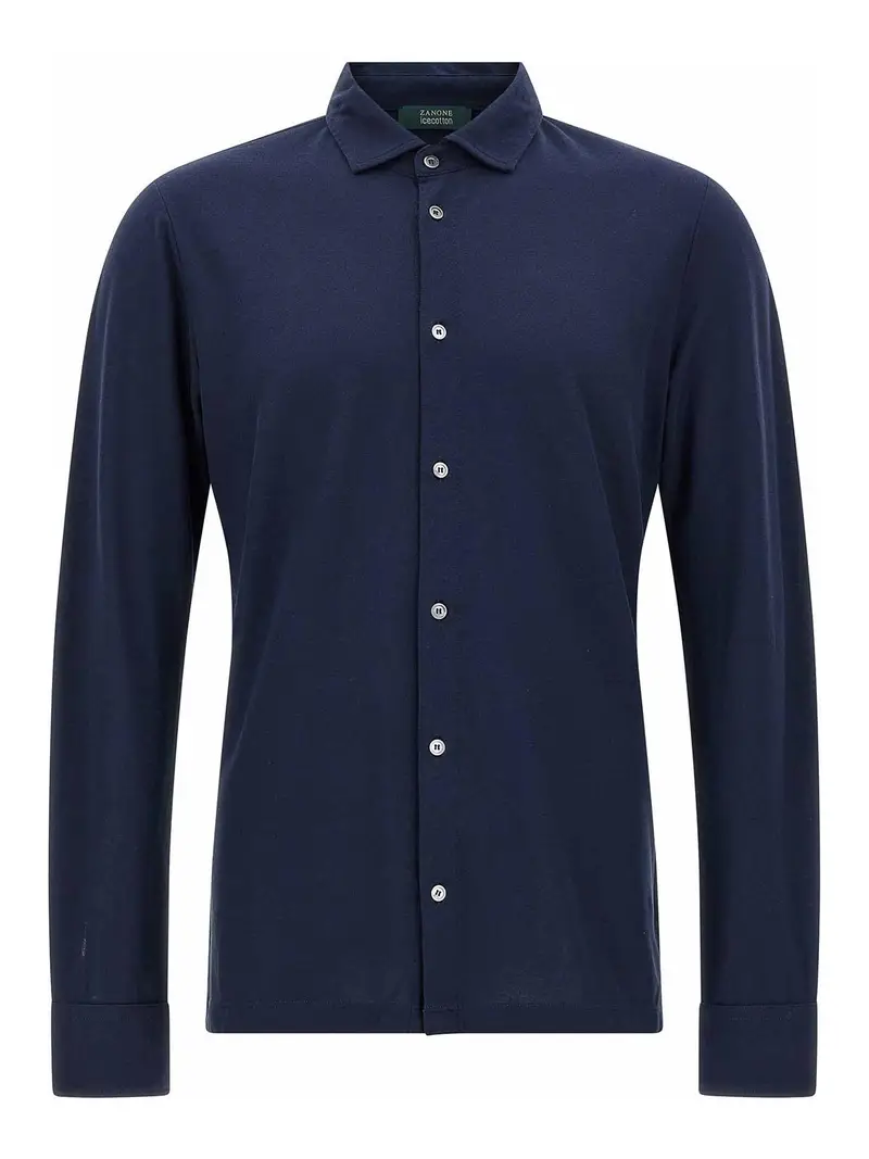 Camicia di cotone ghiaccio Blu