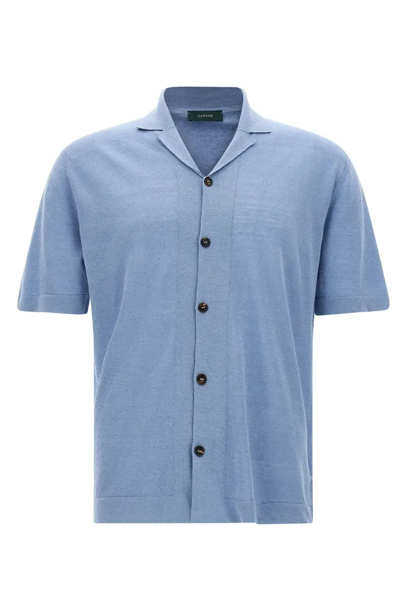 Camicia Manica Corta Azzurro