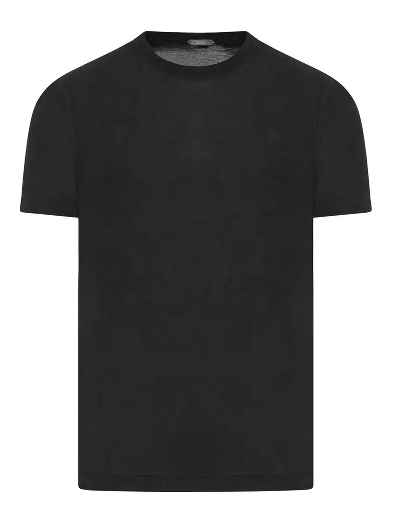 Maglietta di cotone a maniche corte Nero