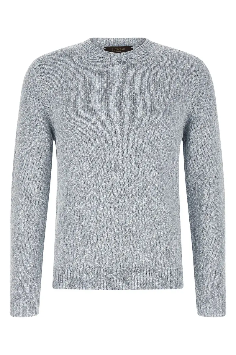 Maglione Filato Bicolore Azzurro