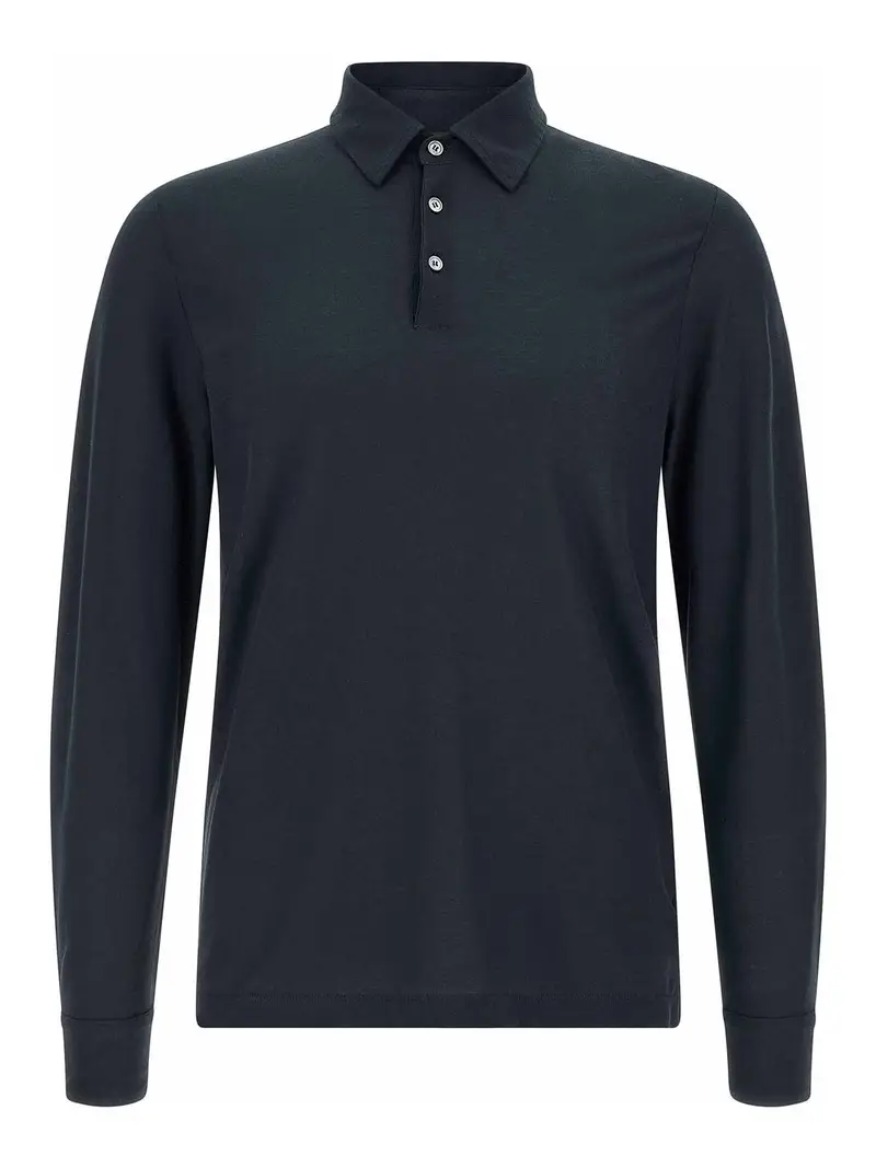 Polo in cotone ghiaccio Blu