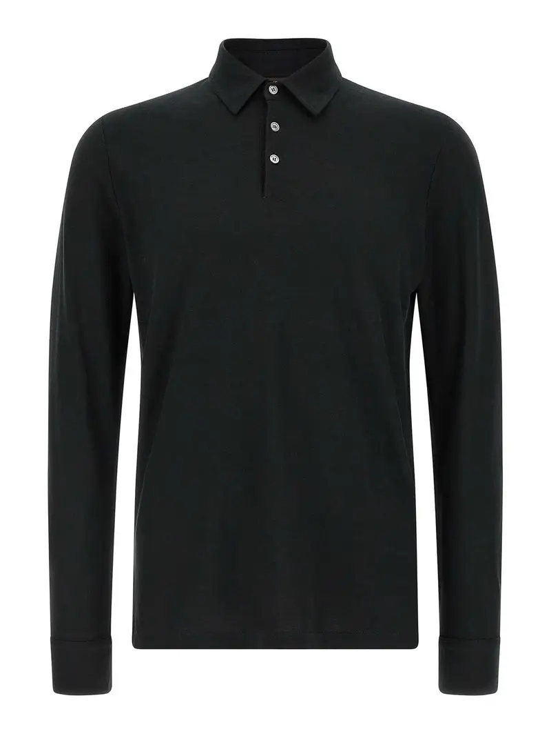 Polo in cotone ghiaccio Nero