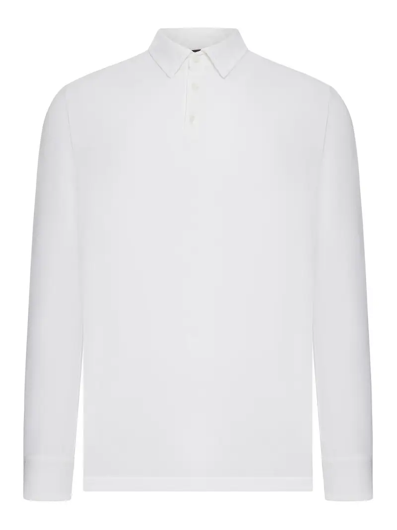 Polo Slim Fit In Cotone Ghiaccio Bianco