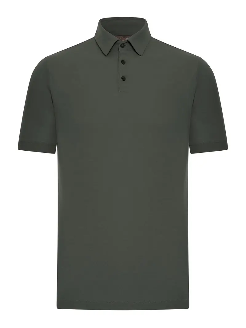 Polo Slim Fit In Cotone Ghiaccio Verde