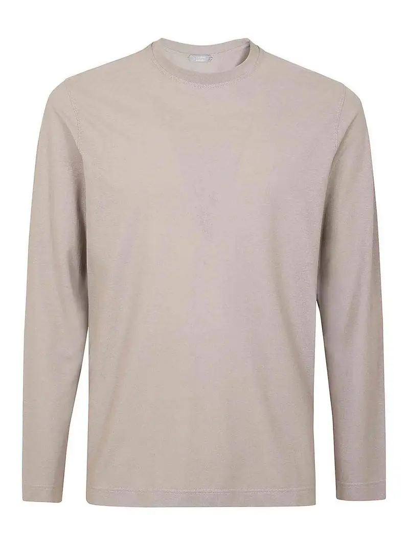 Tshirt lunga a costine color ghiaccio Beige