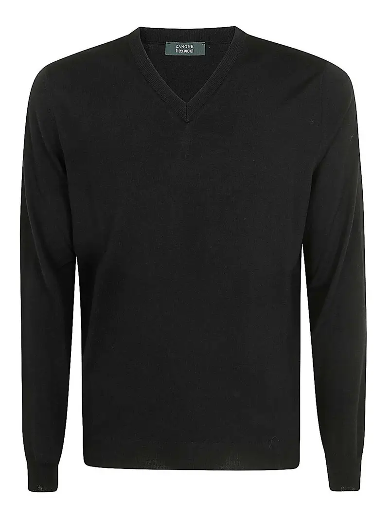 vestibilità slim con scollo a V Nero