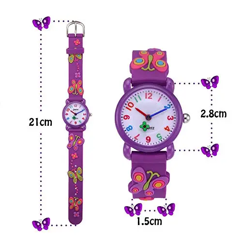 ZAWTR Bambini analogico Orologi per ragazzi Ragazze, Bambini Sport Impermeabile 3D Carino Cartone animato Orologio miniatura 2