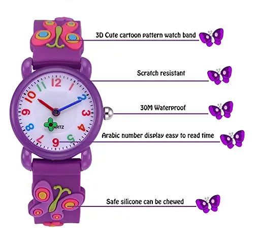 ZAWTR Bambini analogico Orologi per ragazzi Ragazze, Bambini Sport Impermeabile 3D Carino Cartone animato Orologio miniatura 3
