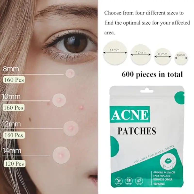 Zemolo 300 Pezzi Cerotti Brufoli Pimple Patch Brufoli Invisibili Idrocolloide Acne Pimple 2-In-1 Cerotti Per Brufoli con Olio Dell'Albero Del Tè Giorno e Notte Impermeabili e Traspiranti Patch Brufoli miniatura 2