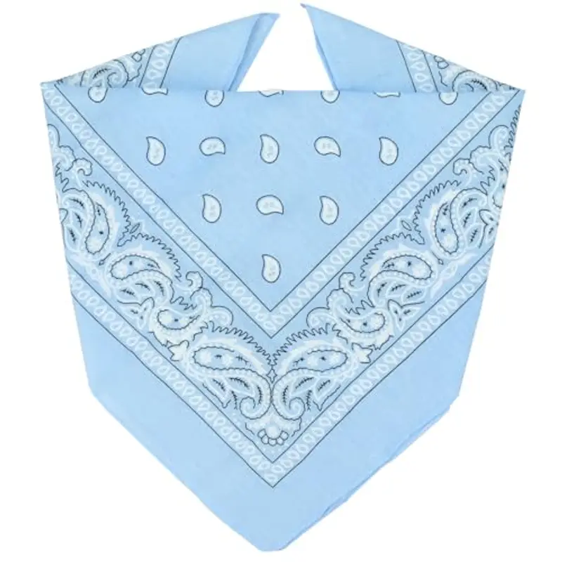 ZENO Bandana Azzurro – 100% Cotone & Fibre Naturali – Foulard Azzurro Senza Poliestere – Alta Qualità, Morbida,