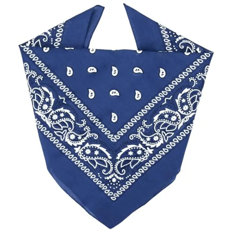 ZENO Bandana Blu Reale – 100% Cotone & Fibre Naturali – Foulard Blu Reale Senza Poliestere – Alta Qualità, Morbida,