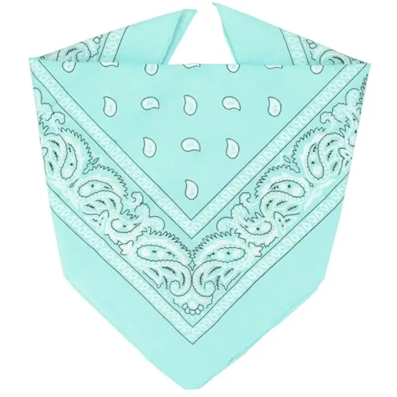 ZENO Bandana Verde Chiaro – 100% Cotone & Fibre Naturali – Foulard Verde Chiaro Senza Poliestere – Alta Qualità,