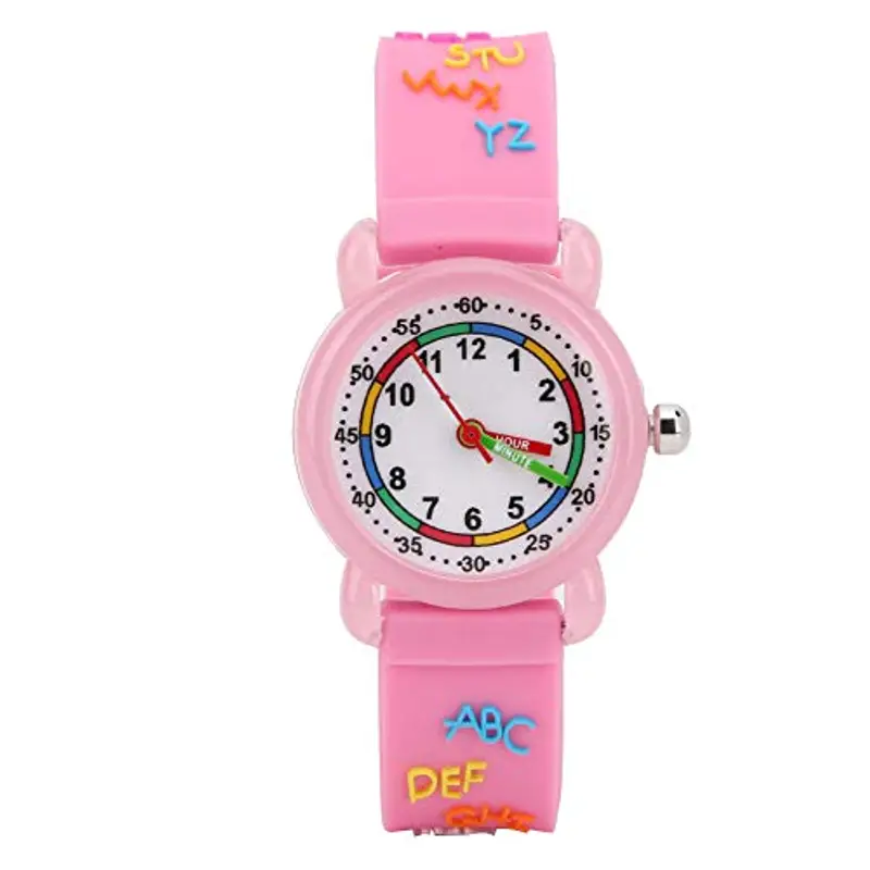 Zerodis - Orologio da Polso per Bambini, Impermeabile, con Motivo a Lettere, Rosa, Taglia Unica