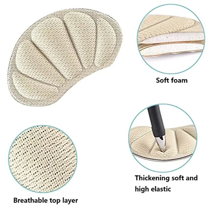 ZHIHUITL unisex Cuscini impediscono ai talloni di sfregare e scivolare, Pad Heel, 4 paia, comodi, soletta autoadesiva per la cura dei piedi per scarpe miniatura 3