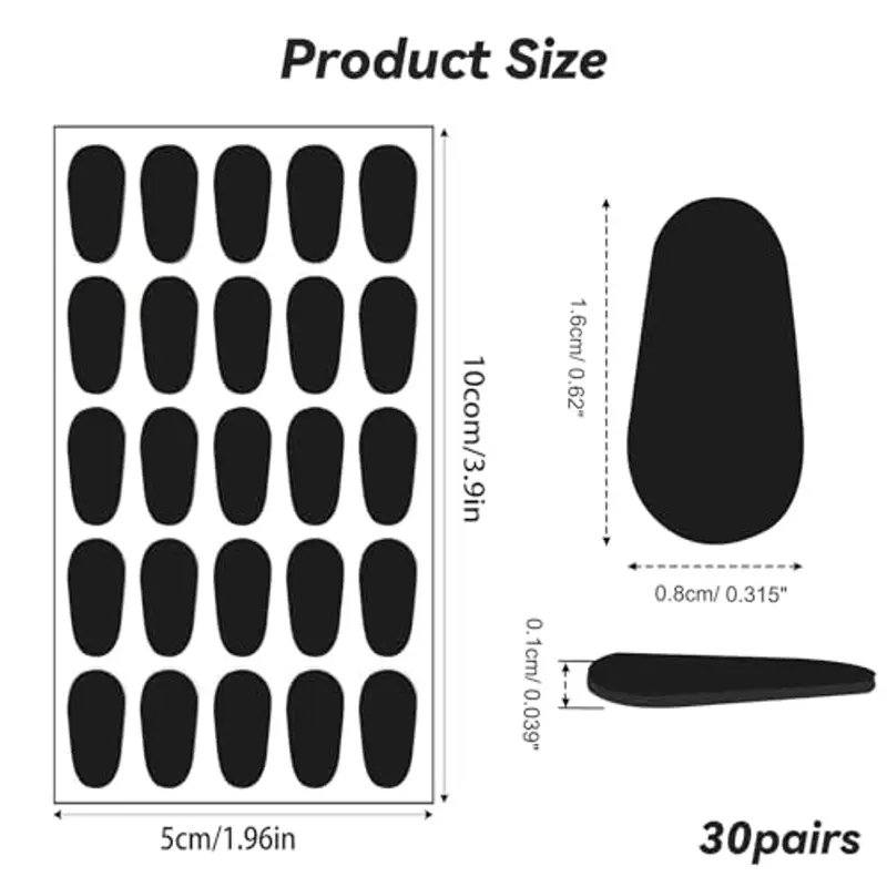 ZHITENG 30 Paia Naselli per Occhiali, Autoadesivi Antiscivolo Nasello per Occhiali, Comodi per D'Aria Naselli per miniatura 2