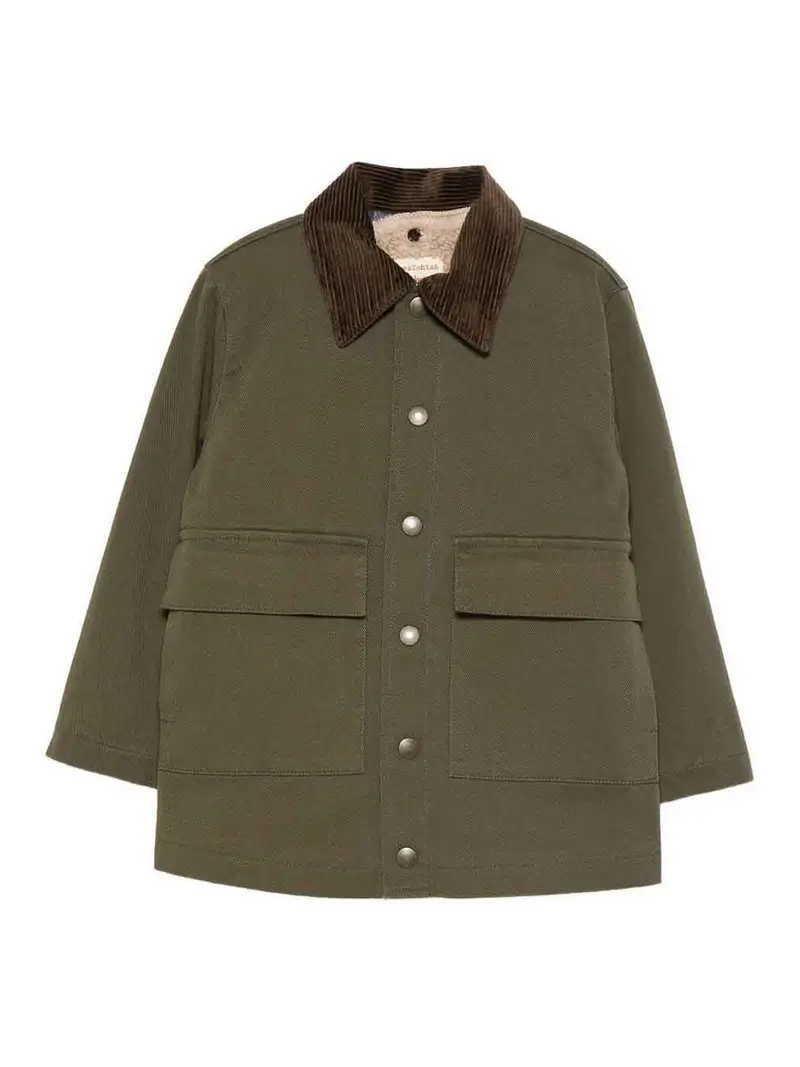 Cappotto Con Colletto In Velluto Verde
