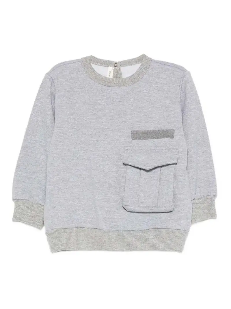 Felpa Con Tasca Grigio
