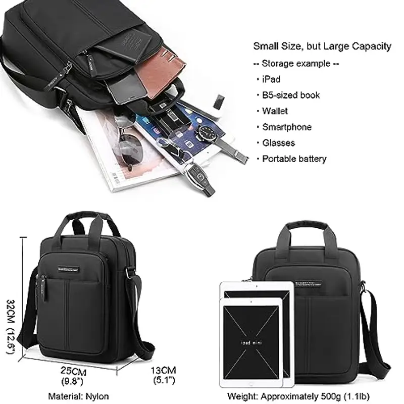 Zhongningyifeng Borsa a tracolla Uomo Nero 815303 miniatura 2