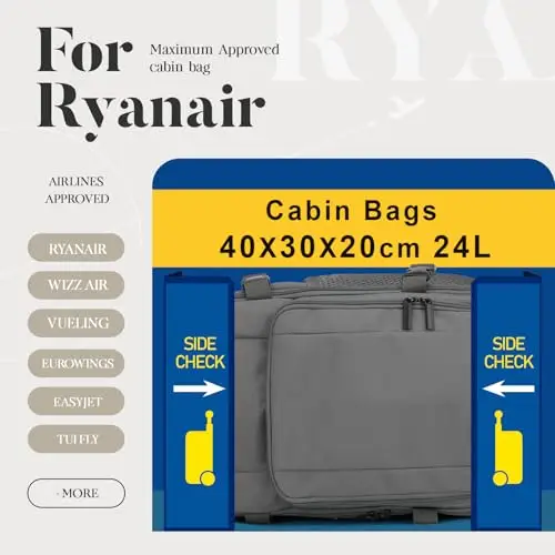 ZHXX Zaino 40x30x20, Come Bagaglio a Mano 40x30x20 per Ryanair, Wizz Air e Vueling. Dotato di Tasca Indipendente per miniatura 2