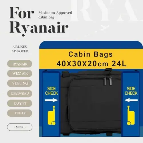 ZHXX Zaino portatile per Ryanair 40 x 20 x 25 cm – Zaino leggero con scomparto per laptop da 14 pollici e antifurto miniatura 2