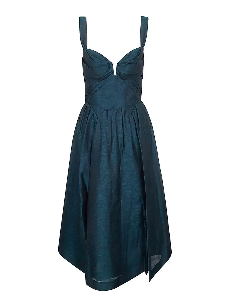 Zimmermann Abito midi drappeggiato Rebellion Verde