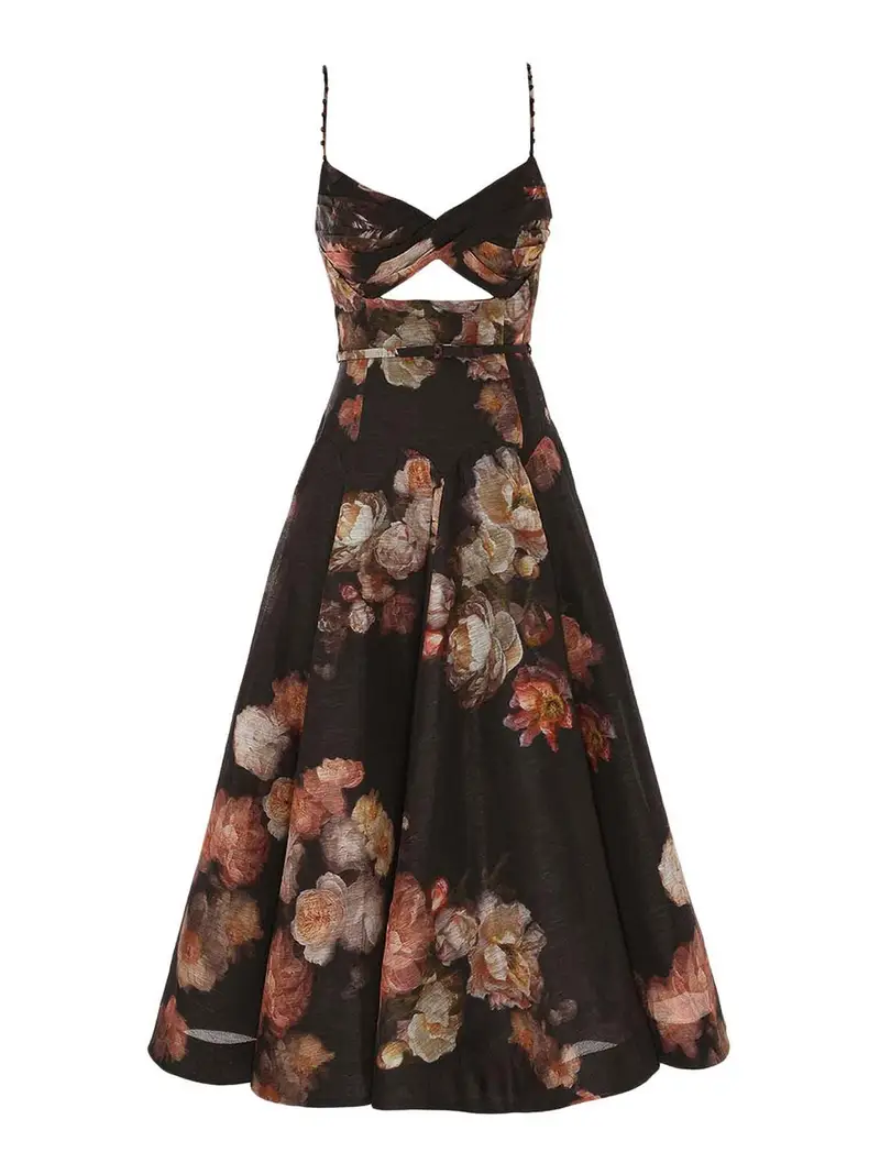 Abito midi incrociato ipnotico Multicolore