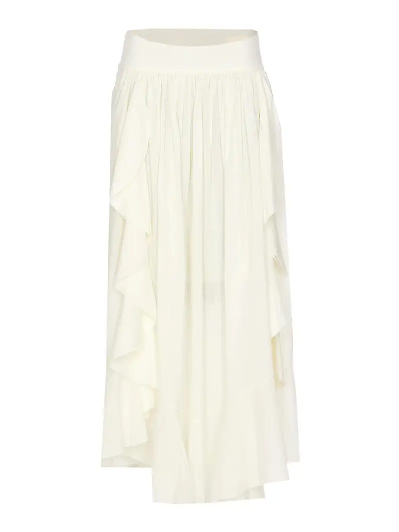 Acacia Ruffle Maxi Skirt Bianco