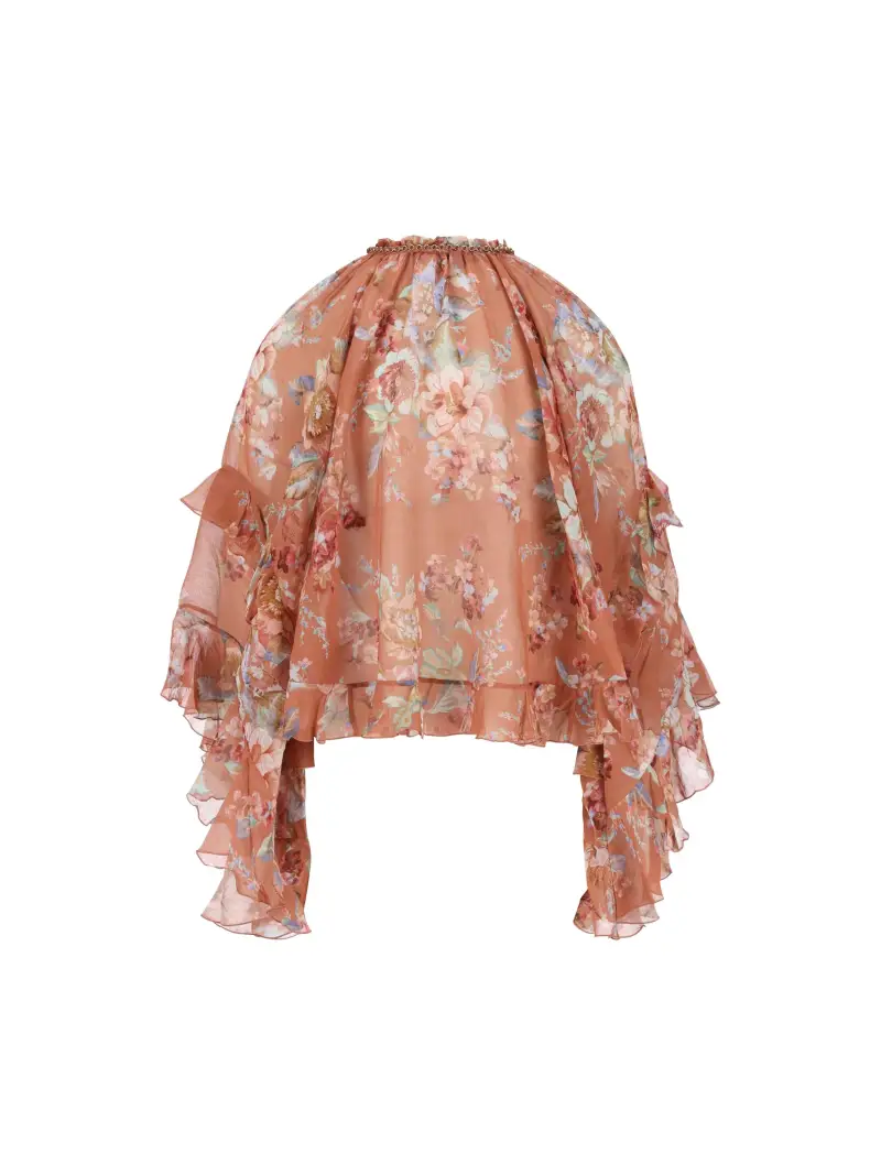 ZIMMERMANN Blusa Con Volant Awaken ARANCIONE miniatura 2