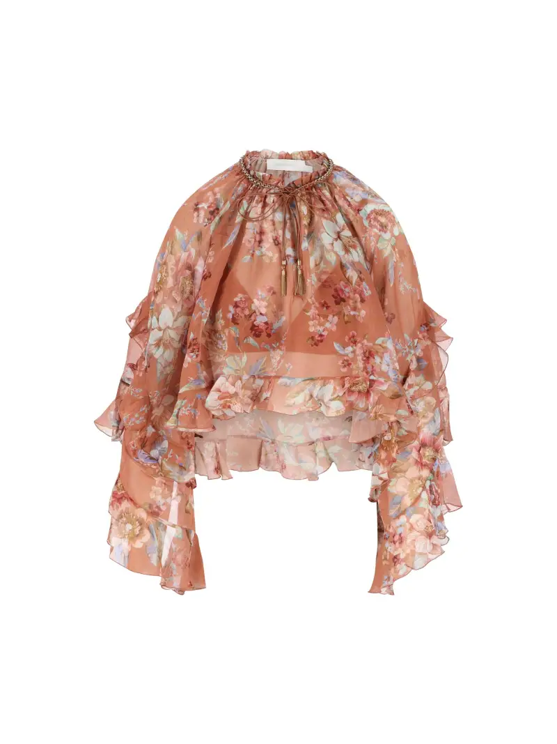 Blusa Con Volant Awaken ARANCIONE