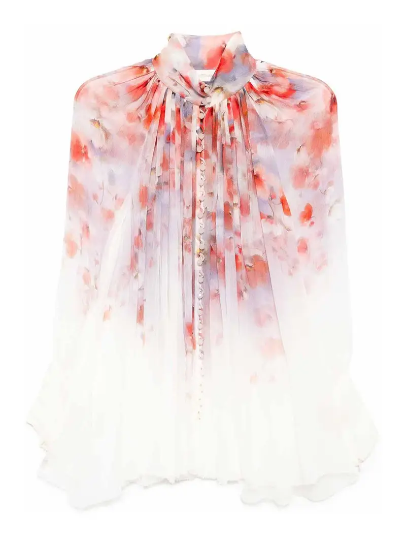 Blusa Crush con stampa floreale Rosso