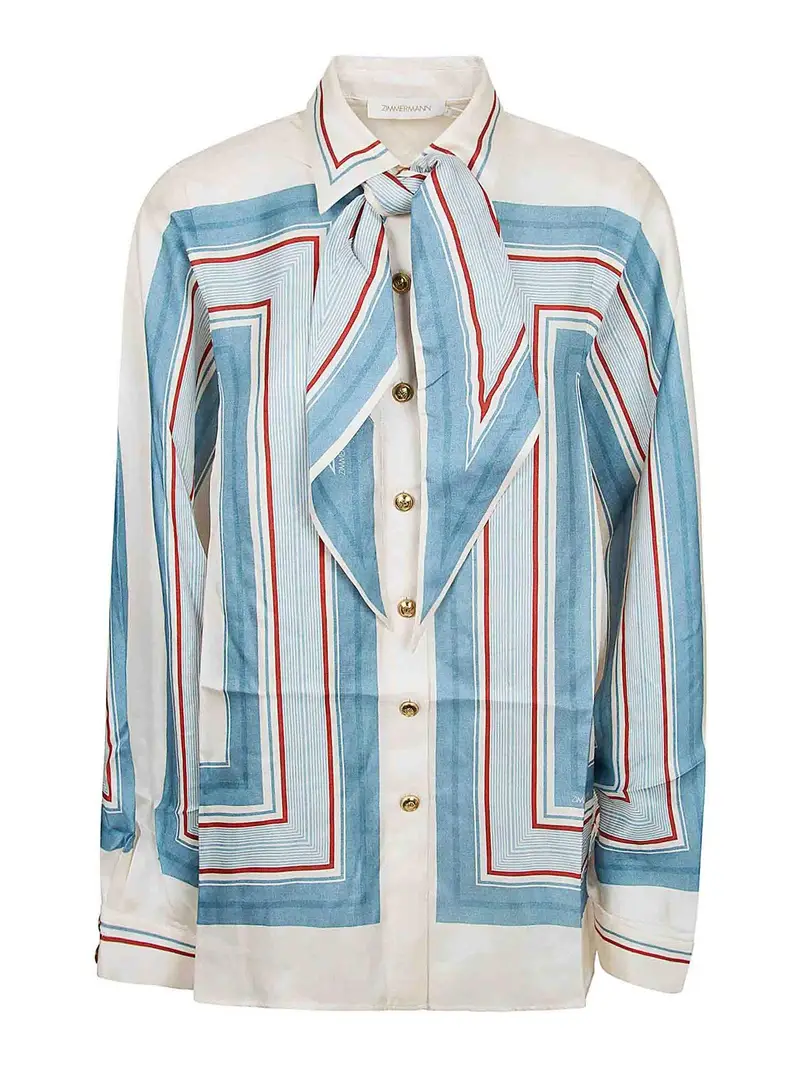 Camicia sciarpa rilassata Multicolore