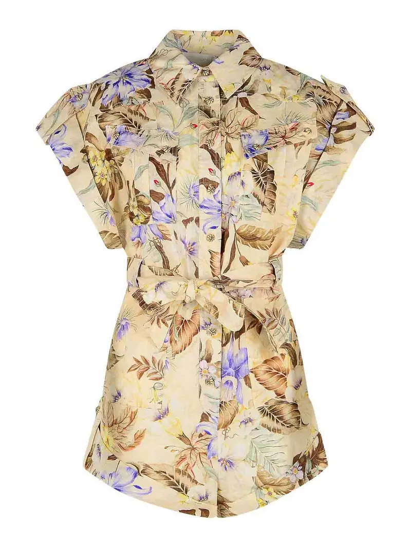 Coco turista monopezzo in lino beige Crema