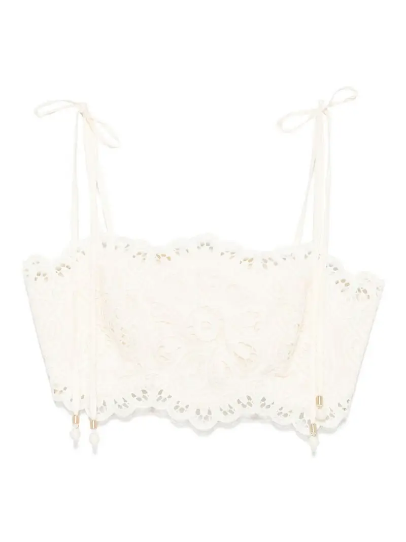 Corpetto ricamato a Rhiannon Bianco